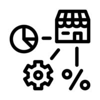 franchise infographic mechanical gear percent icon vector outline illustration