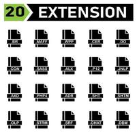 File extension icon set include br, maff, wpp, cer, do, con, sass, alx, p12, jnlp, axd, php4, adr, sht, shtm, olp, strm, srf, chat, dbm, file, document, extension, icon, type, set, format, vector