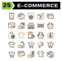 E commerce icon set include phone, smart phone, online, shop, bag, shipping, package, choice, click, cursor, discount, market, commerce, shopping, web, lock, password, protect, online shop, payment vector