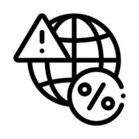 global interest warning icon vector outline illustration