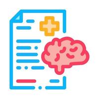 dementia medical report icon vector outline illustration