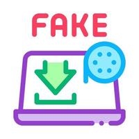 downloading fake video icon vector outline illustration