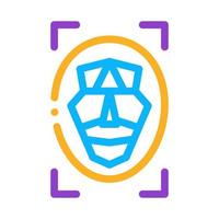 facial recognition technology icon vector outline illustration