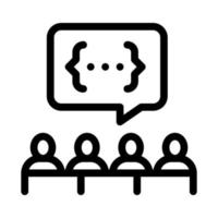 audience expresses an opinion icon vector outline illustration