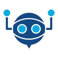 Virtual Assistant Glyph Two Color Icon vector