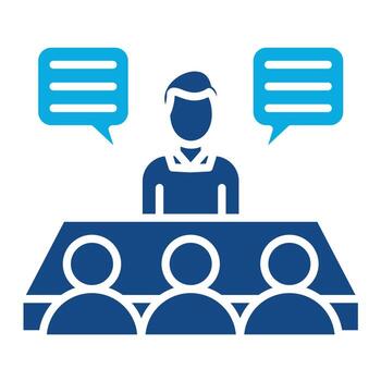 Group Interview Glyph Two Color Icon vector