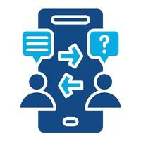 Phone Interview Glyph Two Color Icon vector