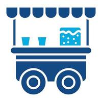 Popcorn Stall Glyph Two Color Icon vector