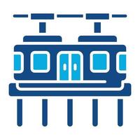 Small Monorail Car Glyph Two Color Icon vector