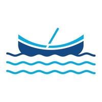 Canoeing Glyph Two Color Icon vector