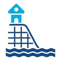 Water Slide Glyph Two Color Icon vector