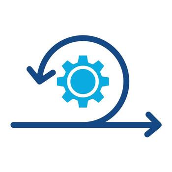 icono de dos colores de glifo de modelado de datos vector