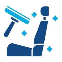 icono de dos colores de glifo de limpieza de asientos vector