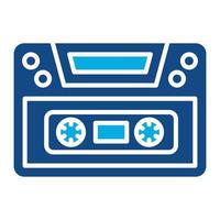 Cassette Glyph Two Color Icon vector