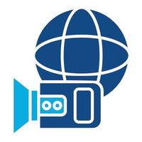 Worldwide Coverage Glyph Two Color Icon vector