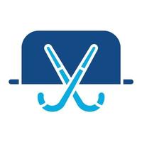 Field Hockey Glyph Two Color Icon vector