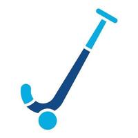 icono de dos colores de glifo de palo de hockey vector