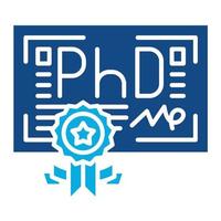 phd glifo icono de dos colores vector