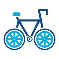 icono de dos colores de glifo de bicicleta vector