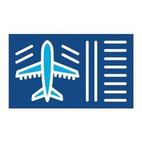 Flight Ticket Glyph Two Color Icon vector