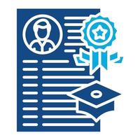 Academic Record Glyph Two Color Icon vector