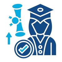 Postgraduate Student Glyph Two Color Icon vector