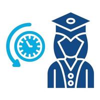 Part Time Student Glyph Two Color Icon vector