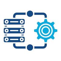 Server Side Engineering Glyph Two Color Icon vector