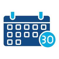 icono de dos colores de glifo de desafío de 30 días vector