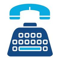 Telephone Typewriter Glyph Two Color Icon vector