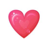 emoji de corazón rosa brillante. concepto romántico. ilustración vectorial de stock en estilo de dibujos animados plana aislado sobre fondo blanco. vector