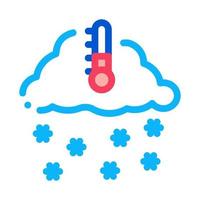 winter low temperature and snow icon vector outline illustration
