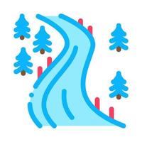 ski track icon vector outline illustration