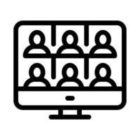 online conference icon vector outline illustration