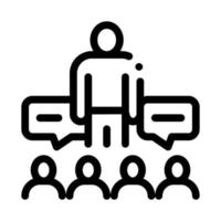 lector discuss with audience icon vector outline illustration