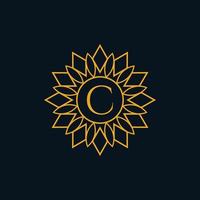 Letter C with border vector design