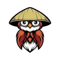 New owl Farmerhat mascot design vector