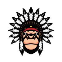 New Gorilla Apache mascot design vector