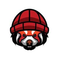 nuevo vector de diseño de gorro de panda rojo