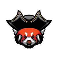 nuevo vector de diseño de piratas panda rojo