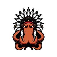 New Octopus Apache mascot design vector
