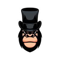 New Gorilla Tophat mascot design vector