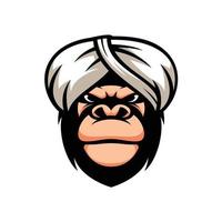 nuevo diseño de mascota gorila sorban vector