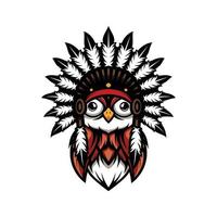 New owl Apache mascot design vector