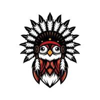 New owl Apache mascot design vector