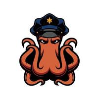 New Octopus Police mascot design vector