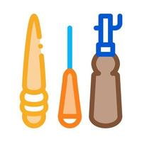 leather repair tools icon vector outline illustration