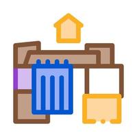 homeless cardboard house icon vector outline illustration