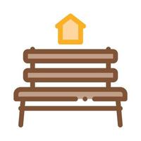ilustración de contorno de vector de icono de casa sin hogar de banco