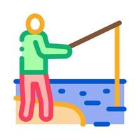 fisherman fishing icon vector outline illustration